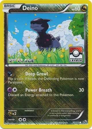 Deino - 97/113 - 2nd Yveltal/Chesnaught Season League Challenge Promo [Reverse Holo]