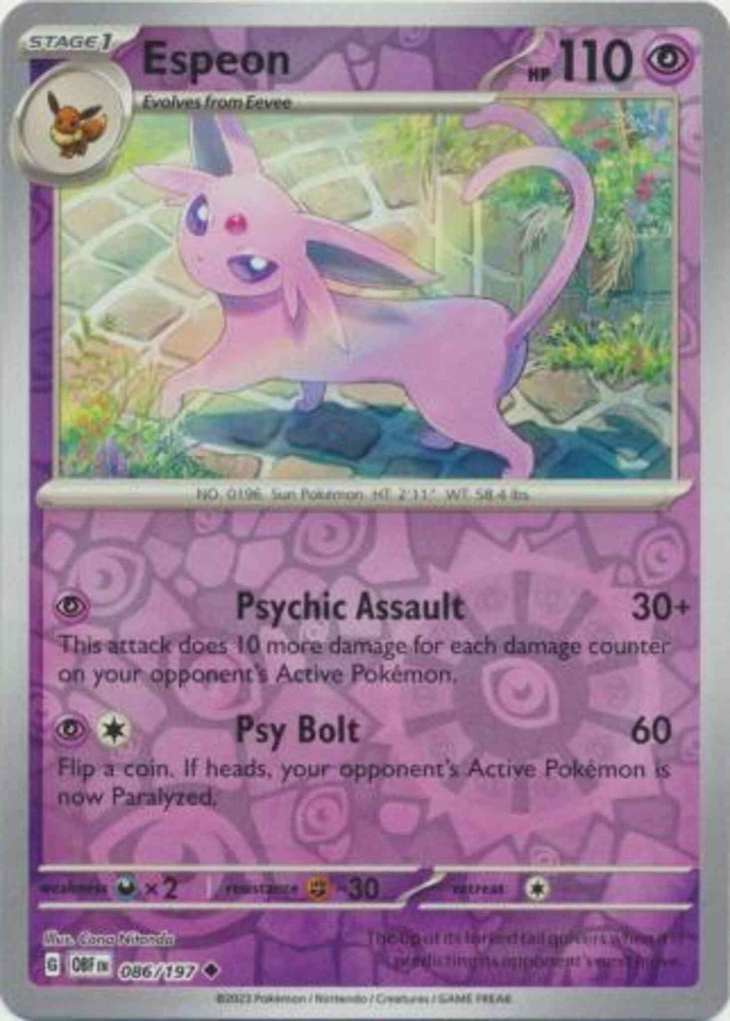 Espeon - 086/197 - Uncommon [sv03-086] [Reverse Holo]