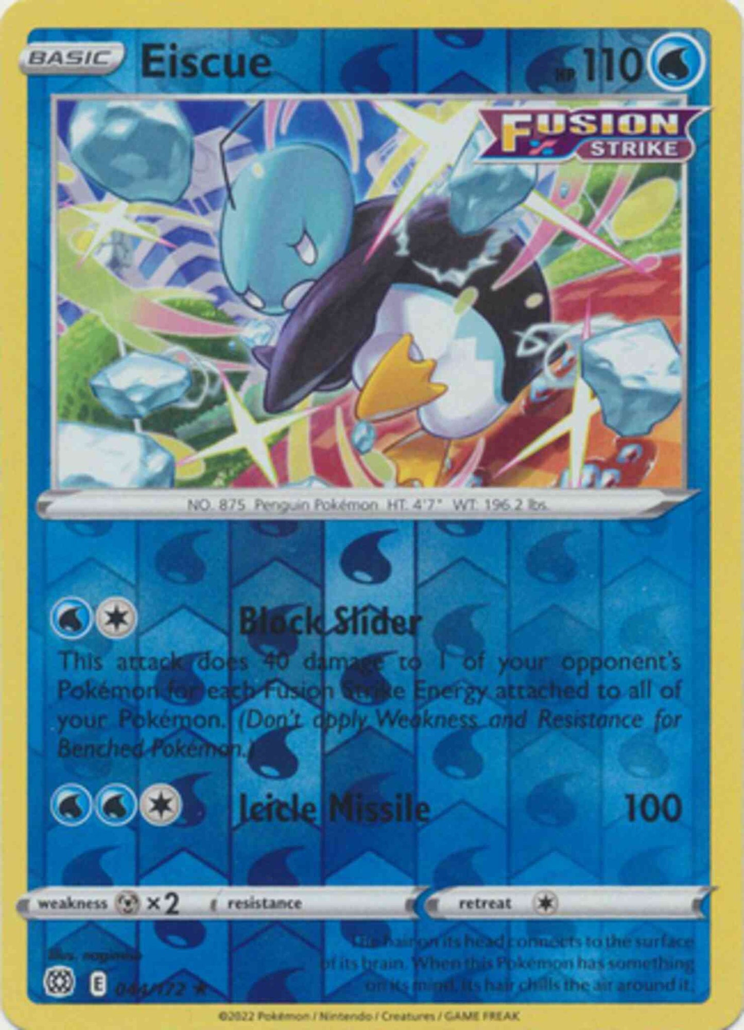 Eiscue - 044/172 - Rare [swsh9-044] [Reverse Holo]