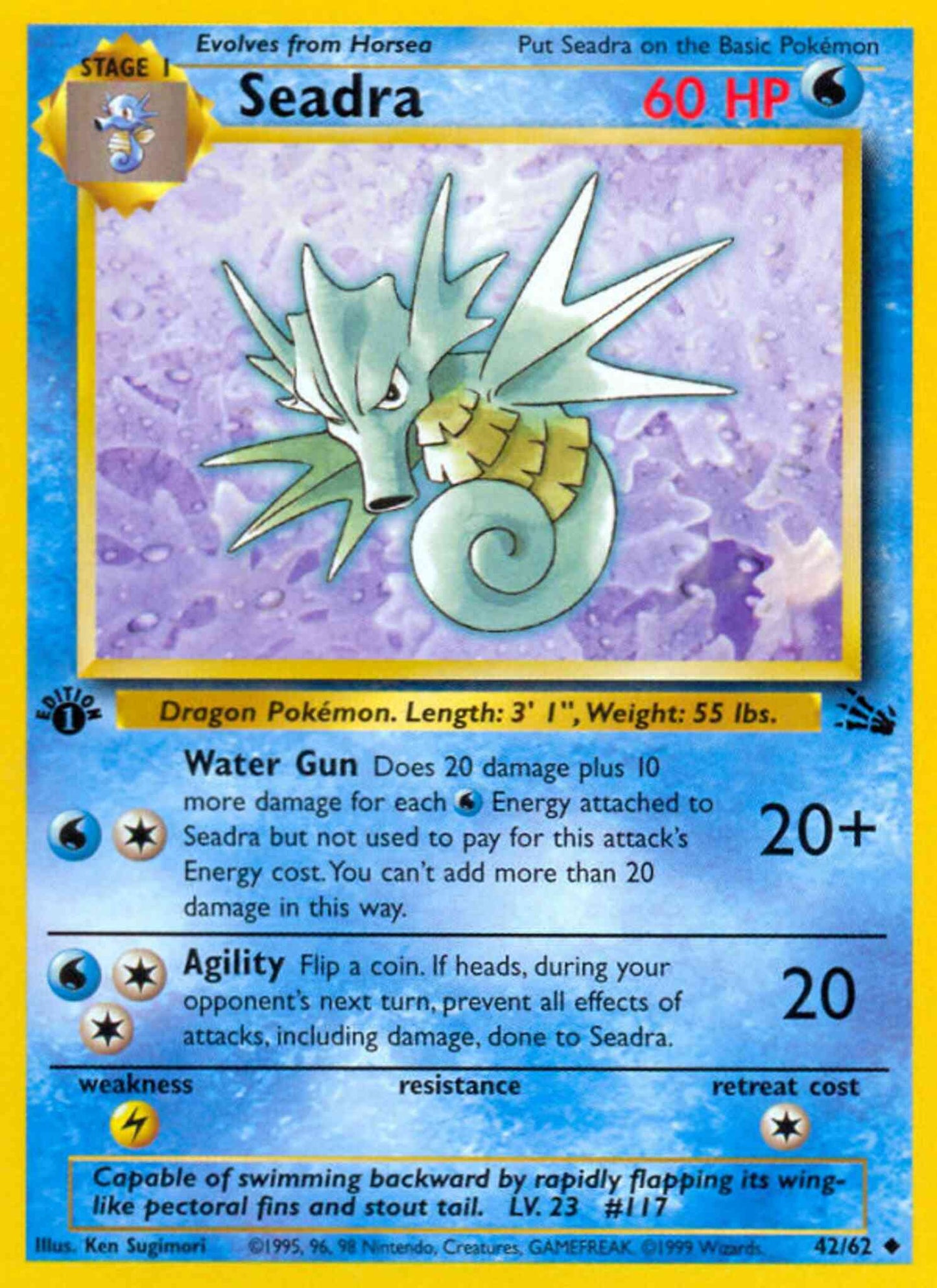 Seadra - 42/62 - Uncommon - 1st Edition [base3-42] [Non-Holo]