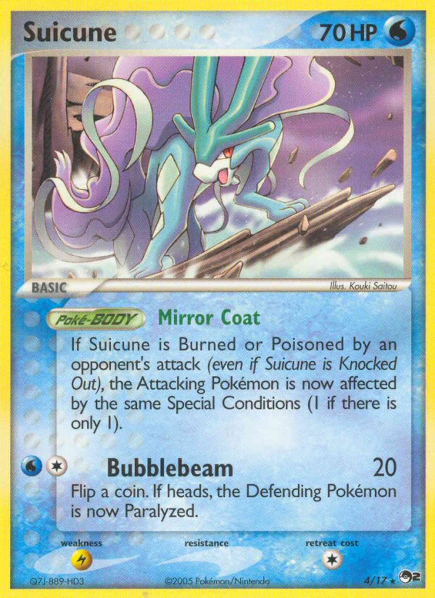 Suicune - 4/17 - Rare [pop2-4] [Holo]