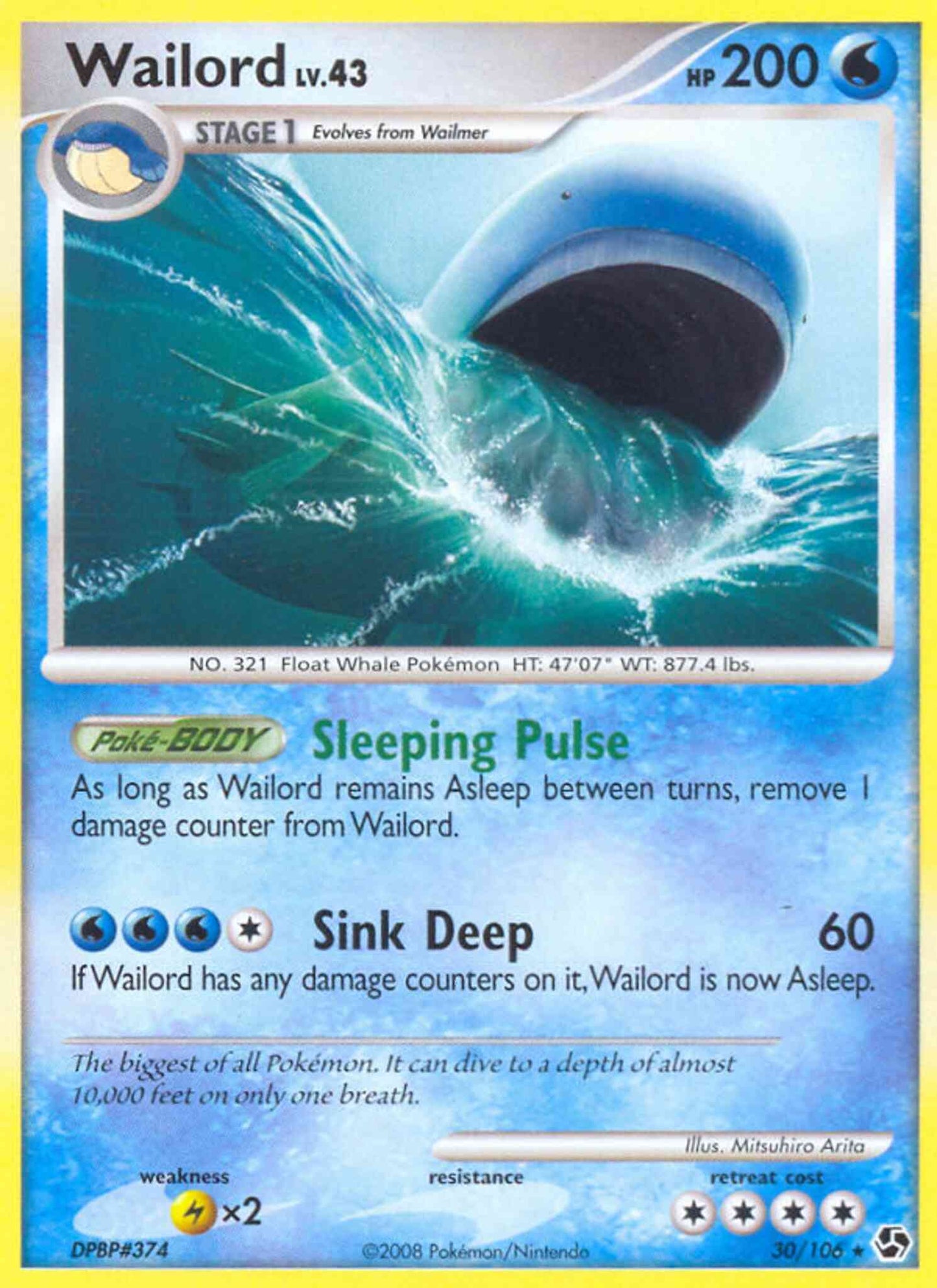Wailord - 30/106 - Rare [dp4-30] [Non-Holo]