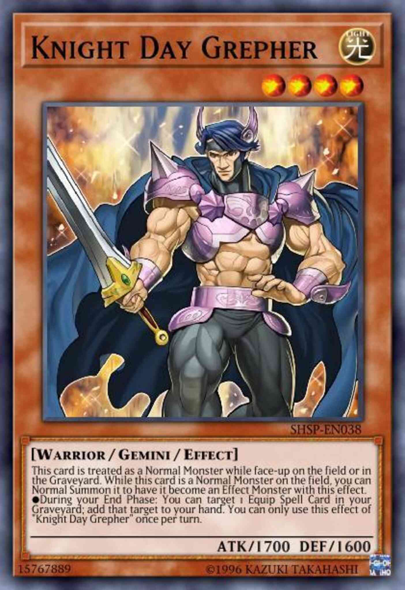 Knight Day Grepher - BP03-EN109 - Shatterfoil Rare - 1st Edition