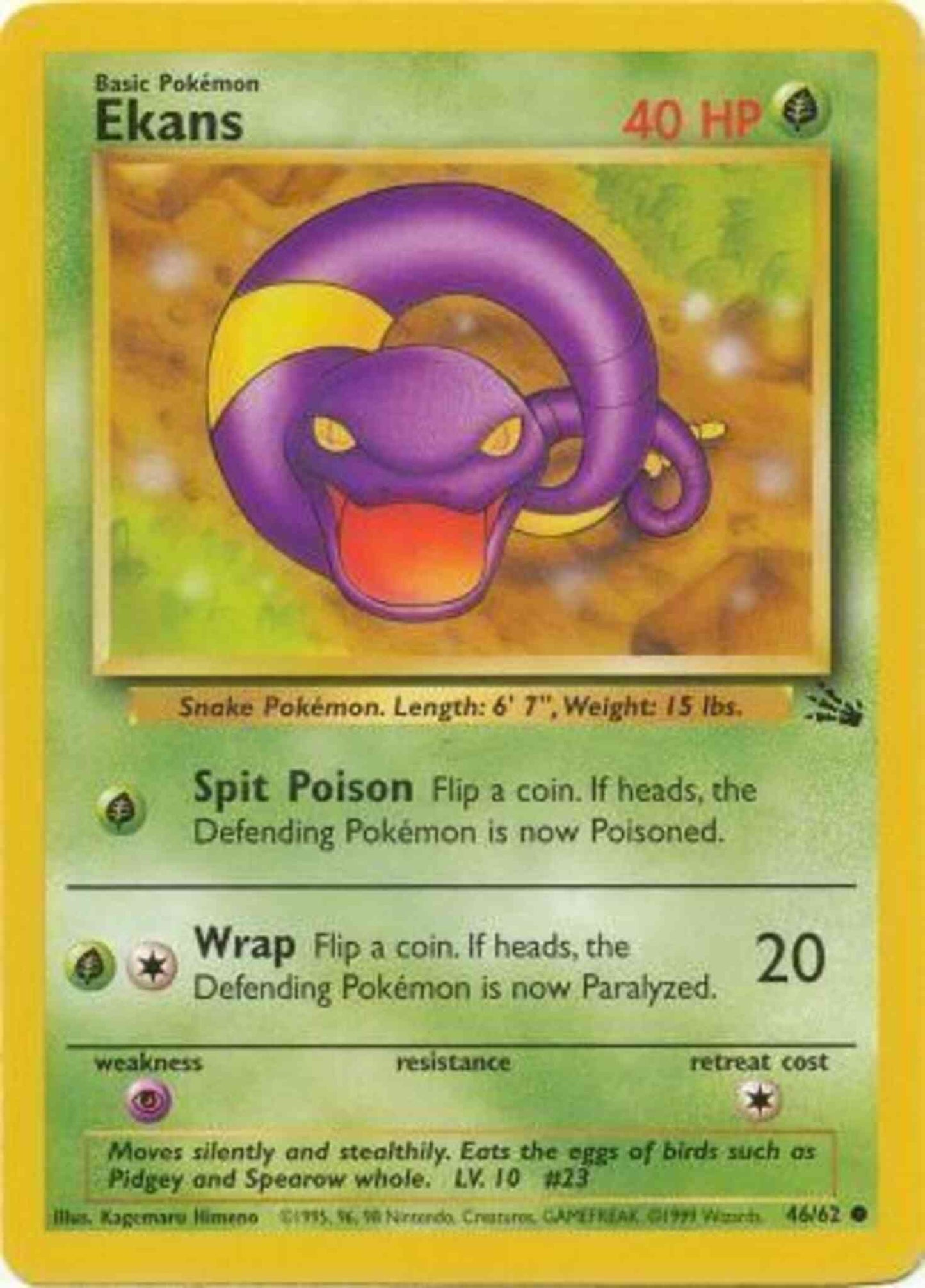 Ekans - 46/62 - Common - Unlimited [base3U-46] [Non-Holo]
