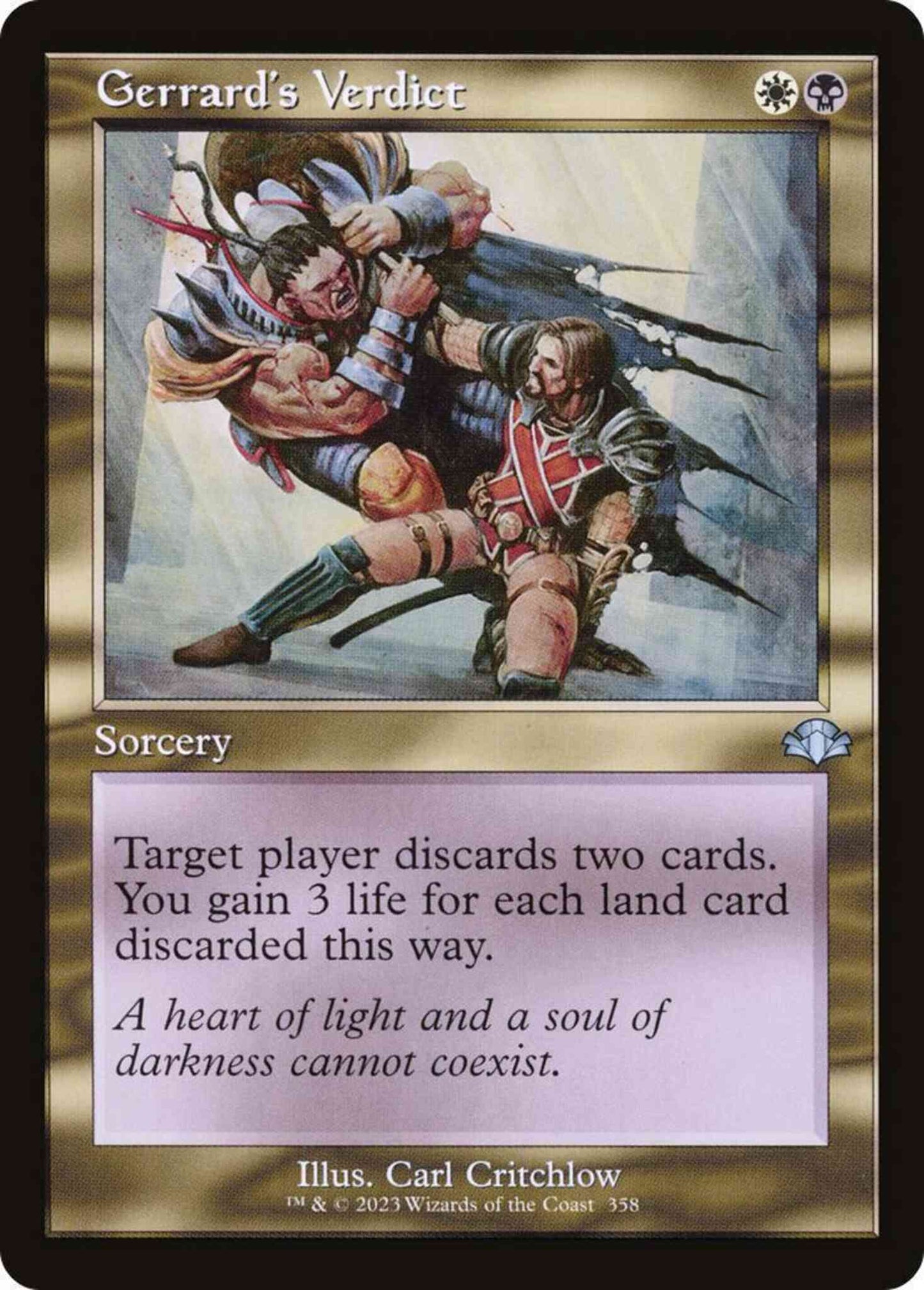 Gerrard's Verdict [358] [Retro Frame] [Dominaria Remastered] [Non-Foil]