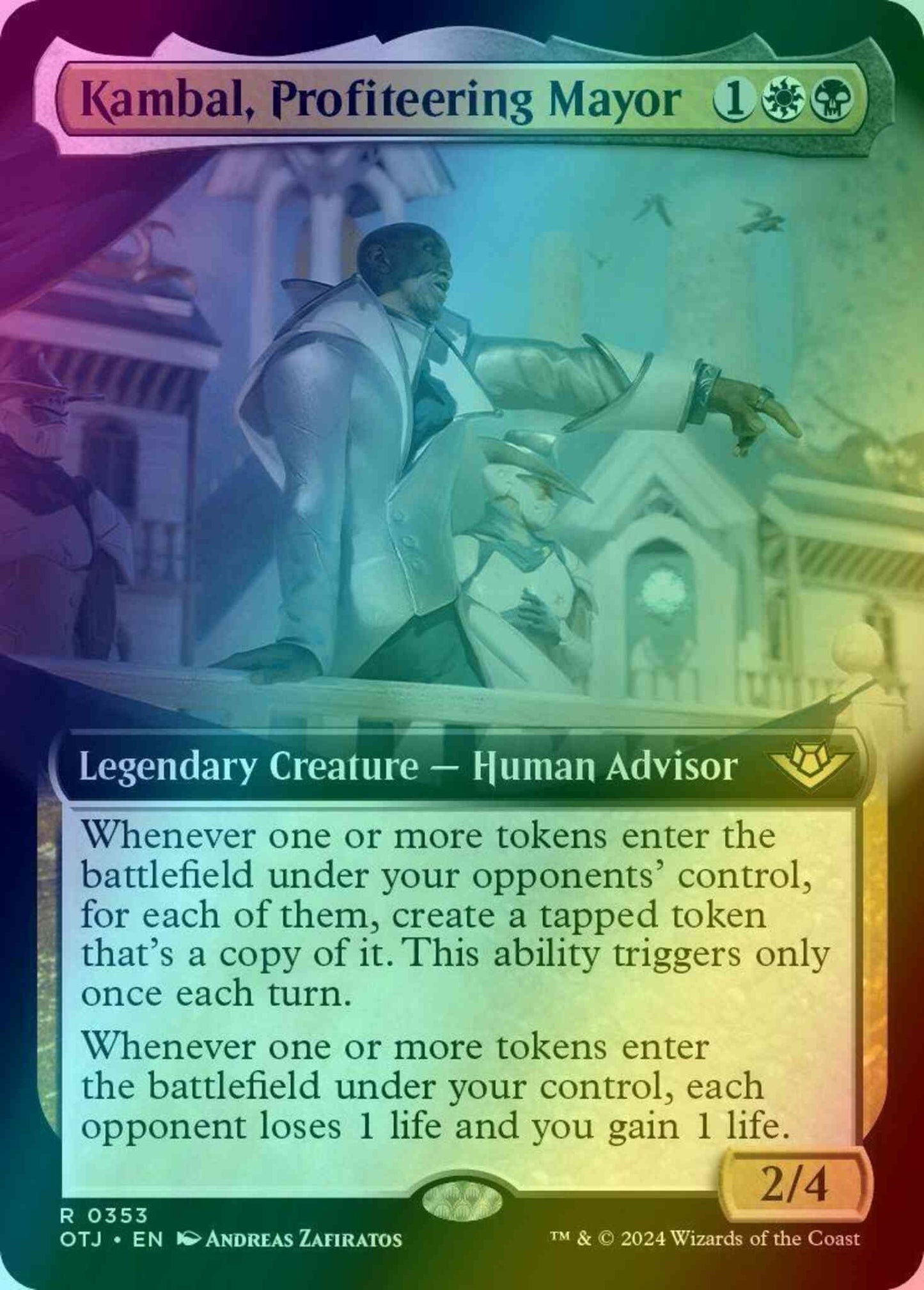 Kambal, Profiteering Mayor [353] [Extended Art] [Outlaws of Thunder Junction] [Foil]