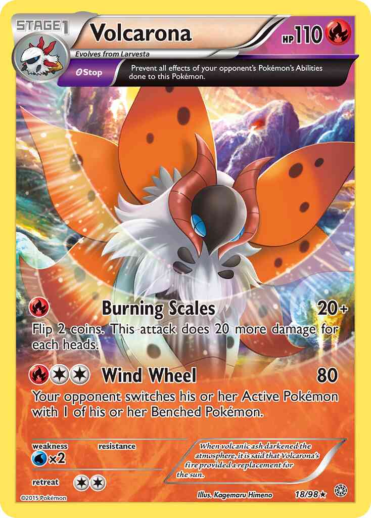 Volcarona - 18/98 - Rare [xy7-18] [Reverse Holo]
