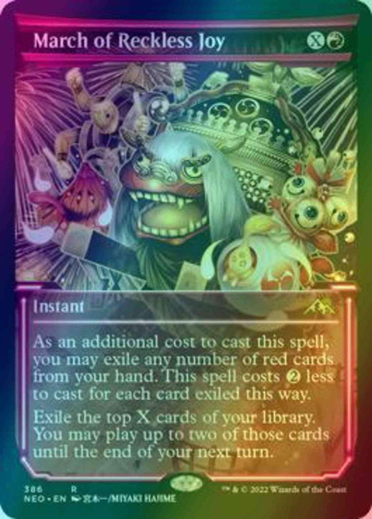 March of Reckless Joy [386] [Soft Glow Showcase] [Kamigawa: Neon Dynasty] [Foil]