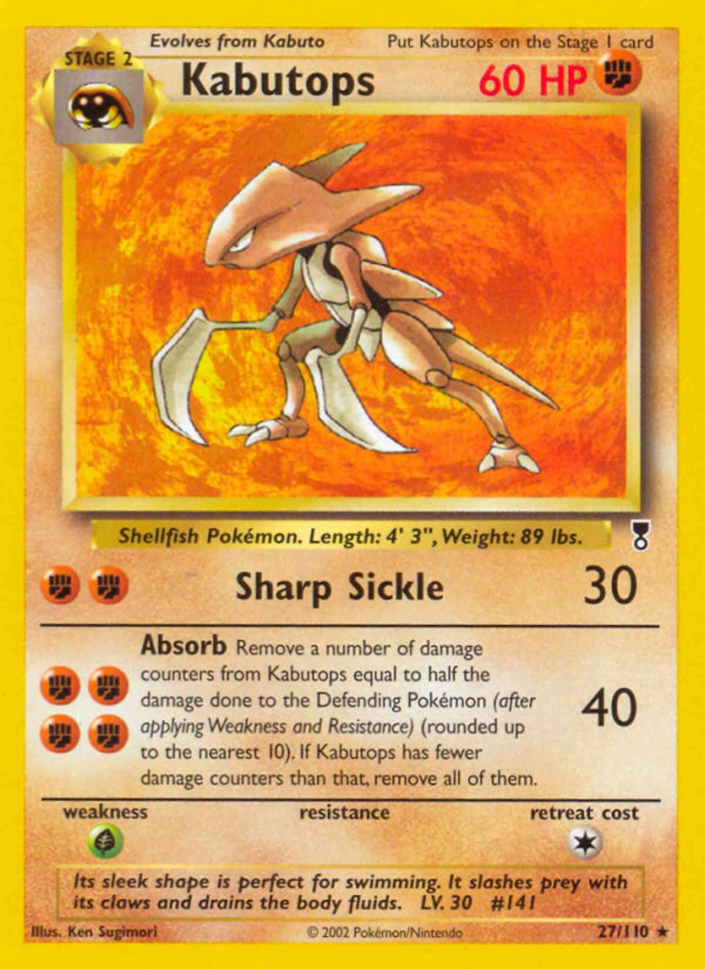 Kabutops - 27/110 - Rare [base6-27] [Reverse Holo]