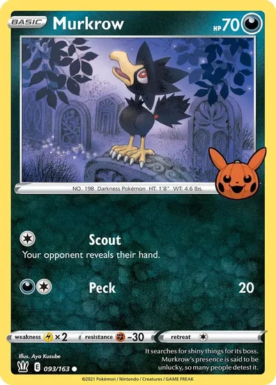 Murkrow - 093/163 - Promo [Trick or Trade BOOster] [swsh5msp-093] [Non-Holo]