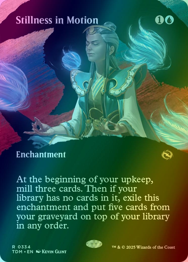 Stillness in Motion [334] [Borderless] [Clan] [Tarkir: Dragonstorm] [Foil]