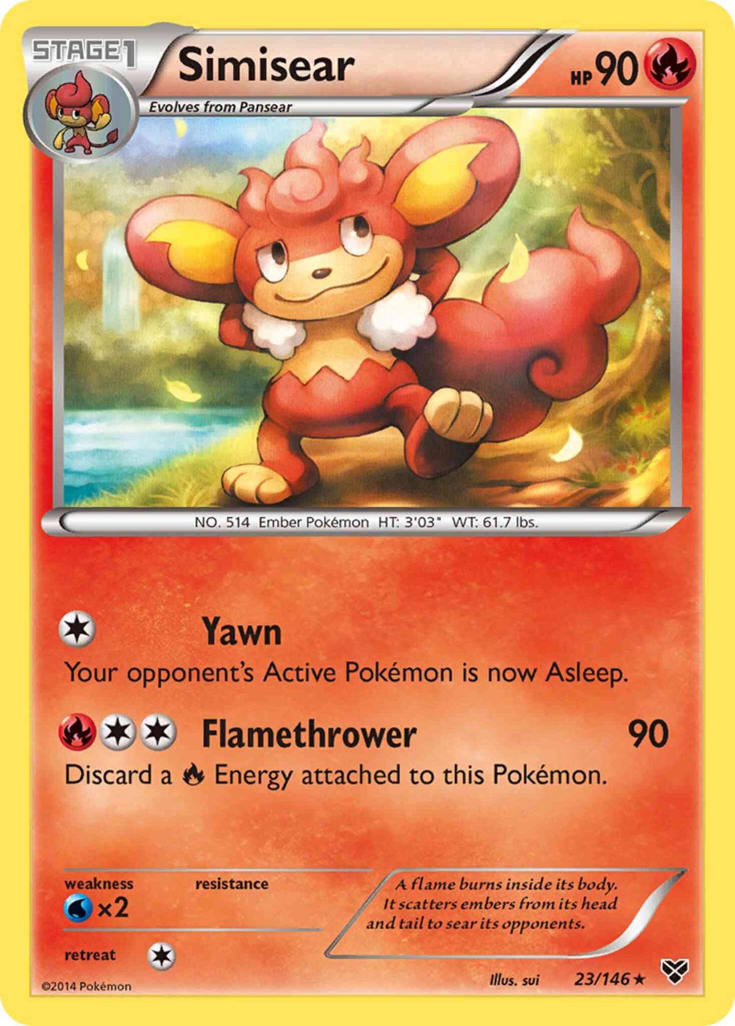 Simisear - 23/146 - Rare [xy1-23] [Non-Holo]