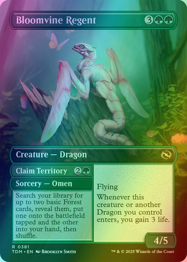 Bloomvine Regent // Claim Territory // Bloomvine Regent // Claim Territory [381] [Borderless] [Tarkir: Dragonstorm] [Foil]