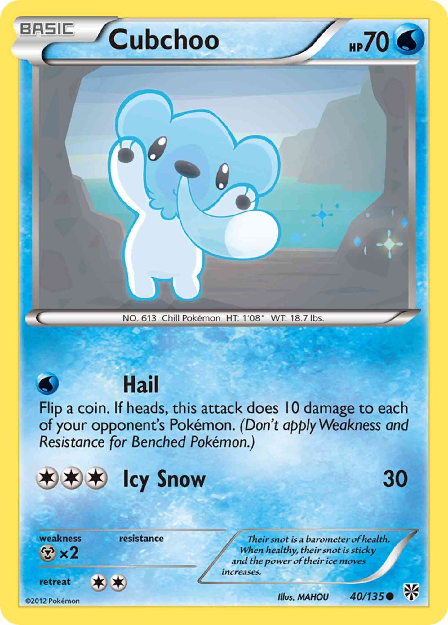 Cubchoo - 40/135 - Common [bw8-40] [Reverse Holo]