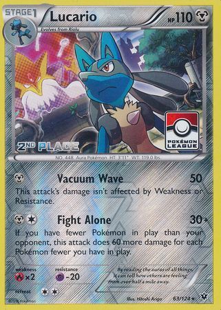 Lucario - 63/124 2nd Place League Promo [Reverse Holo]