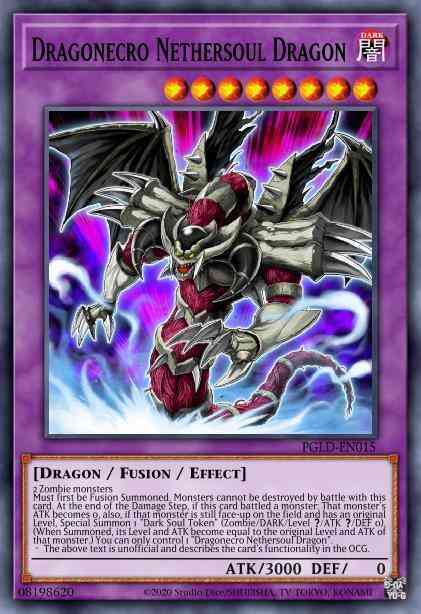 Dragonecro Nethersoul Dragon - PGLD-EN015 - Gold Secret Rare - 1st Edition