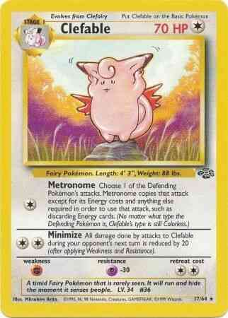 Clefable - 17/64 - Rare - Unlimited [base2U-17] [Non-Holo]