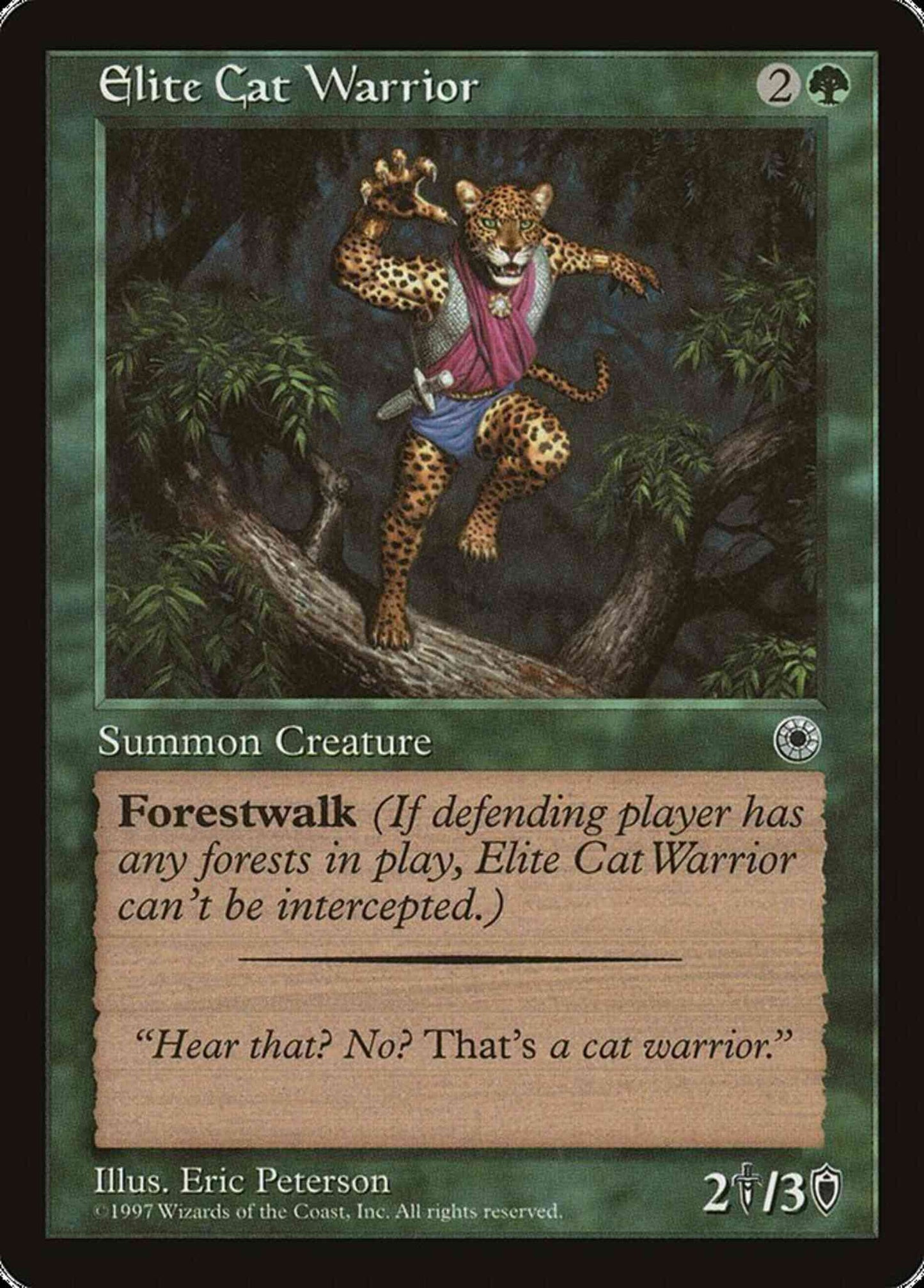 Elite Cat Warrior [163] [Flavor Text] [Portal 1] [Non-Foil]