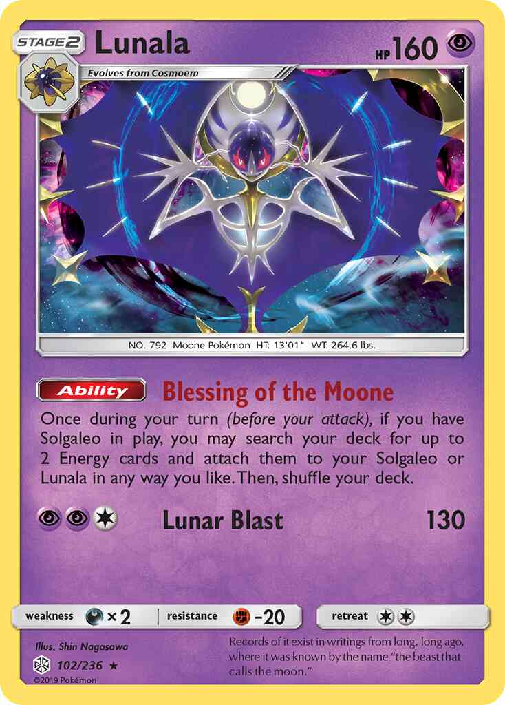 Lunala - 102/236 - Rare Holo [sm12-102] [Holo]