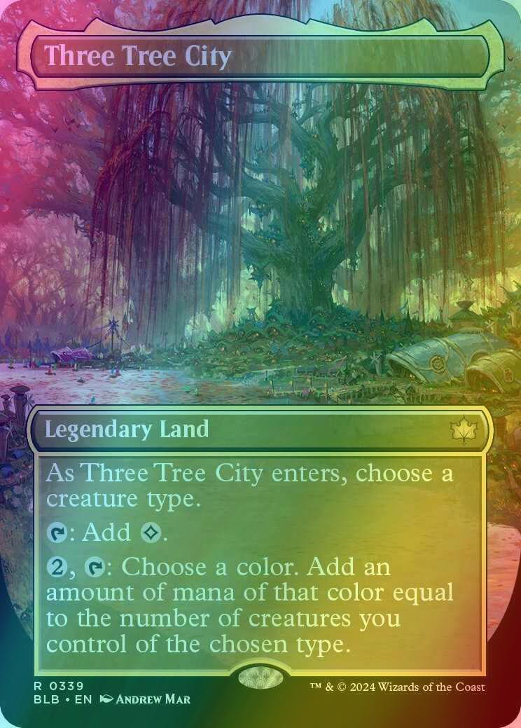 Three Tree City [339] [Borderless] [Autumn] [Bloomburrow] [Foil]