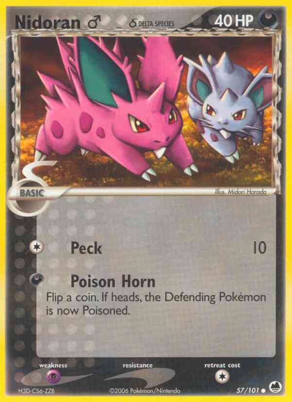 Nidoran♂ δ - 57/101 - Common [ex15-57] [Reverse Holo]