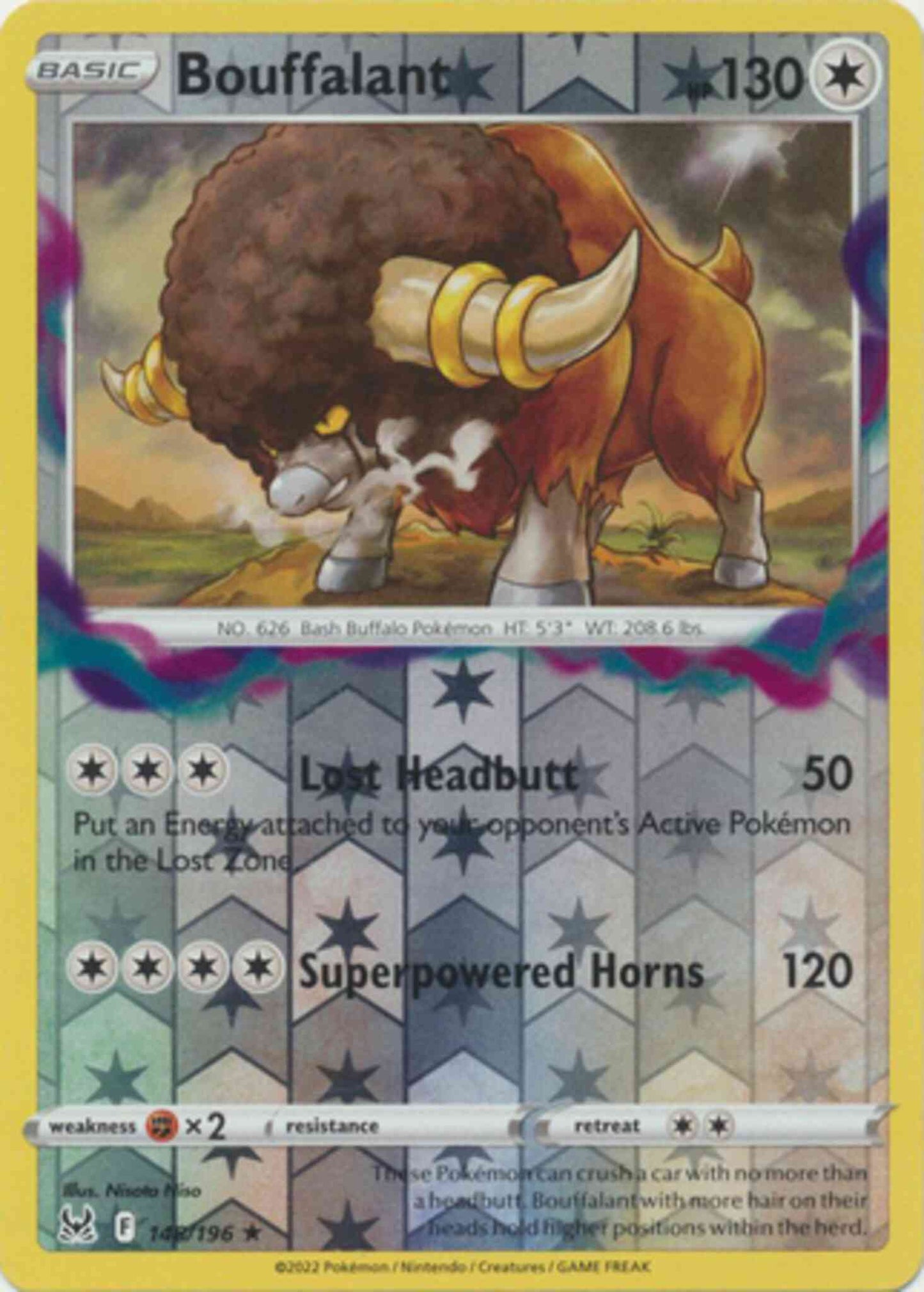 Bouffalant - 148/196 - Rare [swsh11-148] [Reverse Holo]