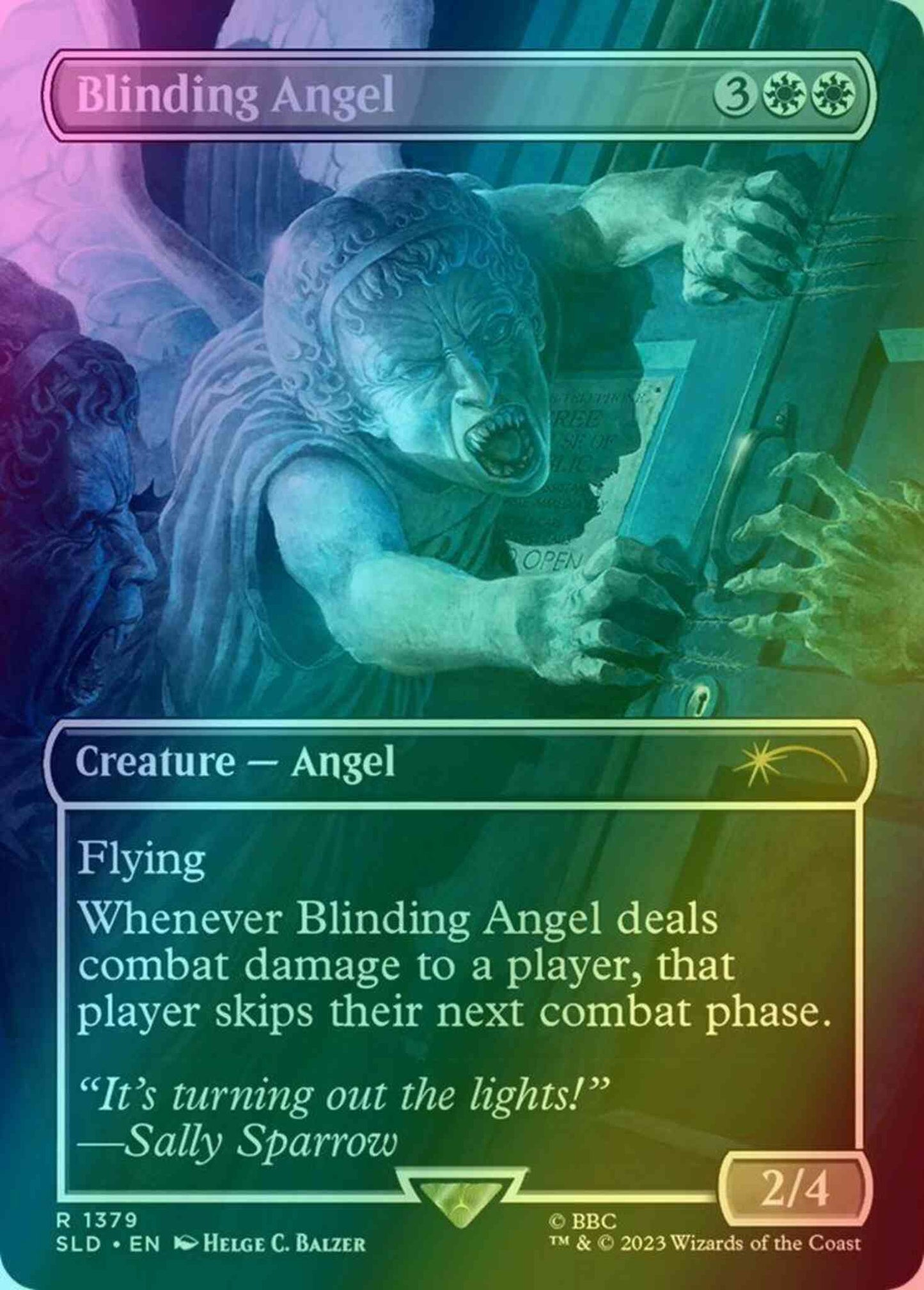 Blinding Angel [1379] [Borderless] [Doctor Who: Weeping Angels] [Secret Lair Drop] [Foil]