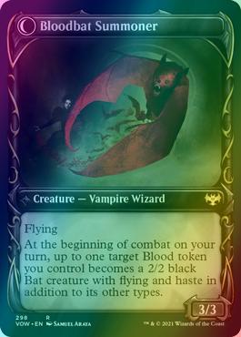 Voldaren Bloodcaster // Bloodbat Summoner [298] [Fang Frame Showcase] [Innistrad: Crimson Vow] [Foil]