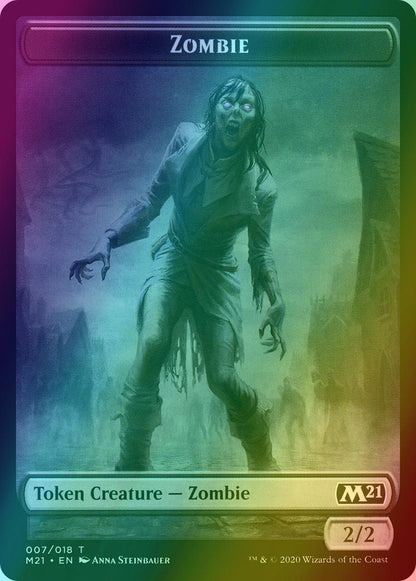 Construct Token (14) // Zombie Token (07) [Core Set 2021 Tokens] [Foil]