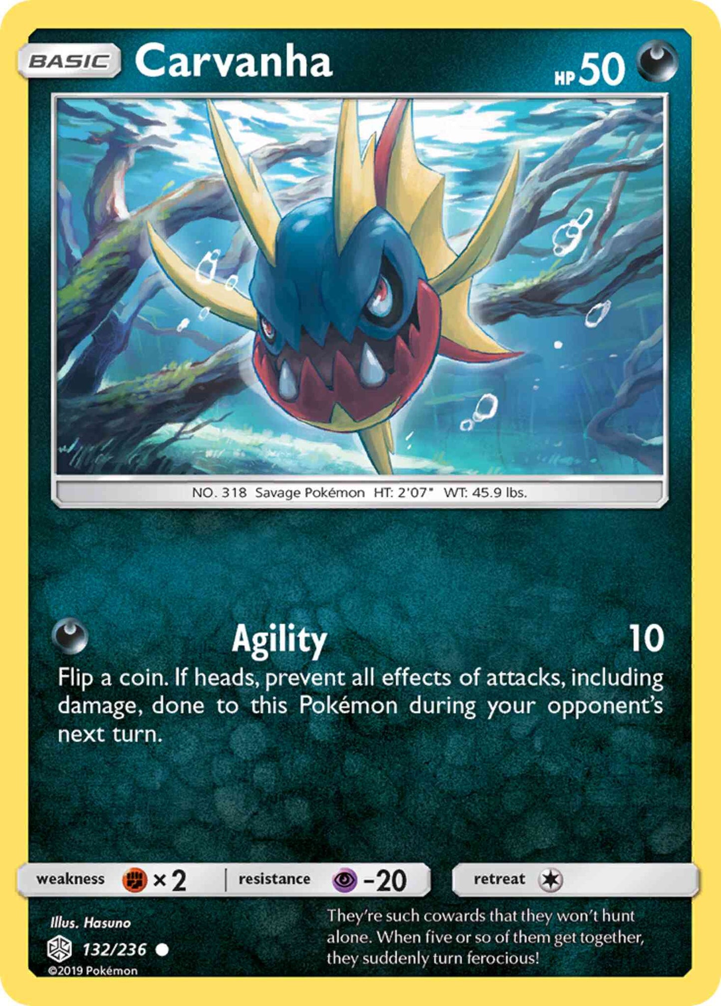 Carvanha - 132/236 - Common [sm12-132] [Reverse Holo]