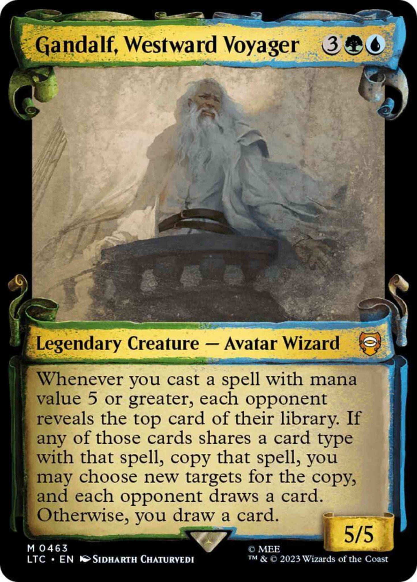 Gandalf, Westward Voyager [463] [Scrolls Showcase] [The Lord of the Rings: Tales of Middle-earth: Commander] [Non-Foil]