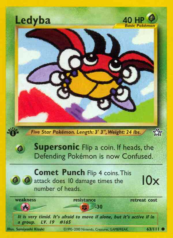 Ledyba - 63/111 - Common - 1st Edition [neo1-63] [Non-Holo]