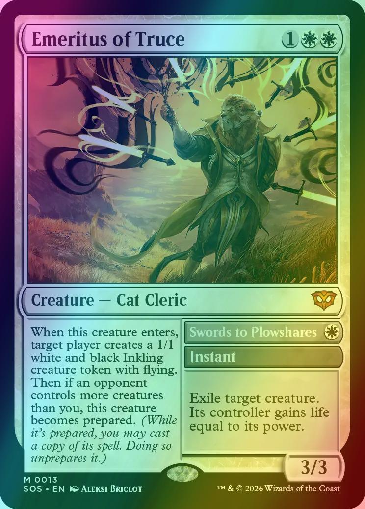Emeritus of Truce // Swords to Plowshares [13] [Secrets of Strixhaven] [Foil]