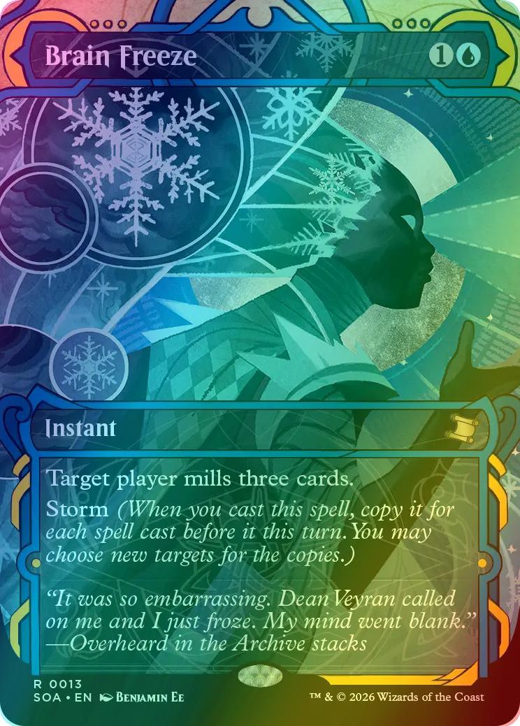 Brain Freeze [13] [Showcase] [Secrets of Strixhaven: Mystical Archive] [Foil]