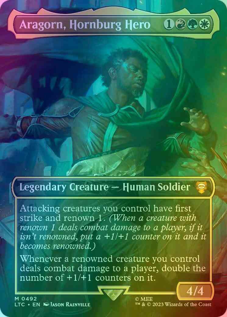 Aragorn, Hornburg Hero [492] [Borderless] [The Lord of the Rings: Tales of Middle-earth: Commander] [Foil]