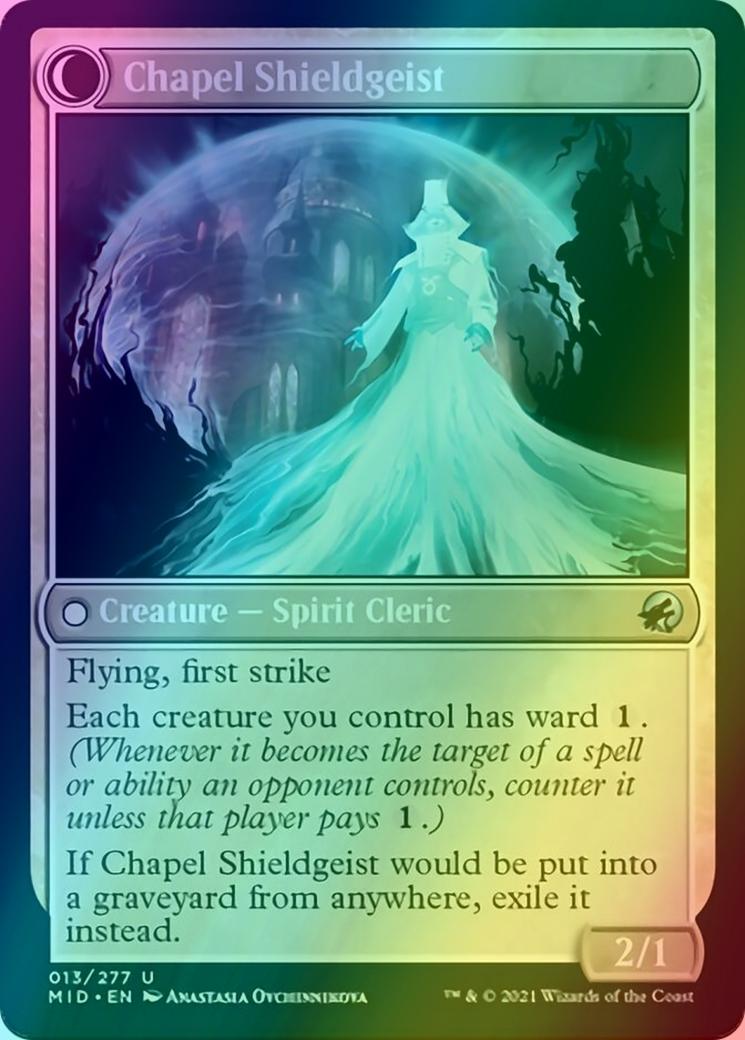 Chaplain of Alms // Chapel Shieldgeist [13] [Innistrad: Midnight Hunt] [Foil]