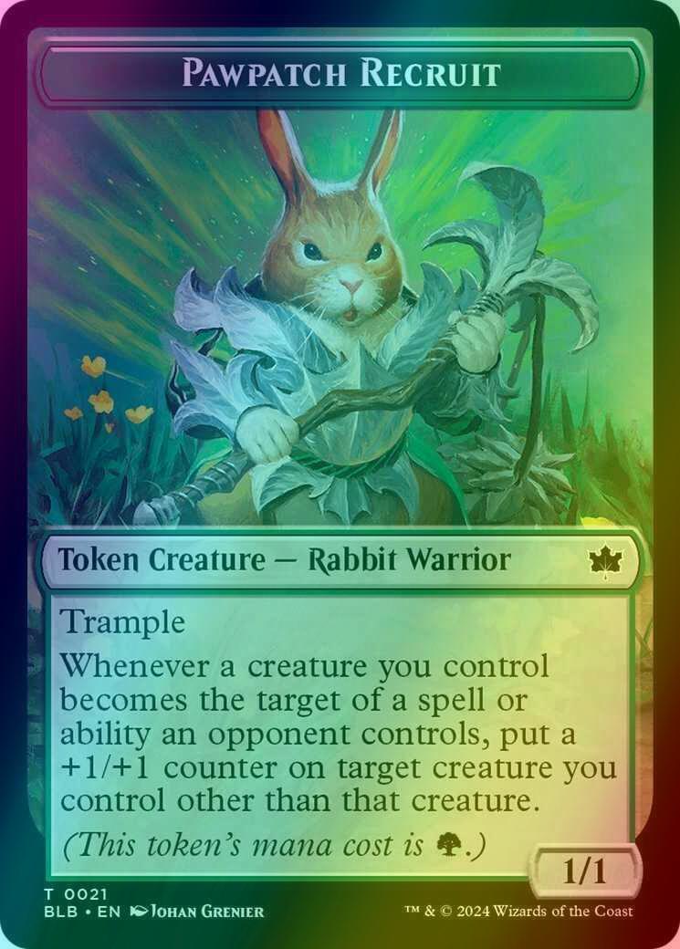 Food Token (27) // Pawpatch Recruit Token (21) [Bloomburrow: Tokens] [Foil]