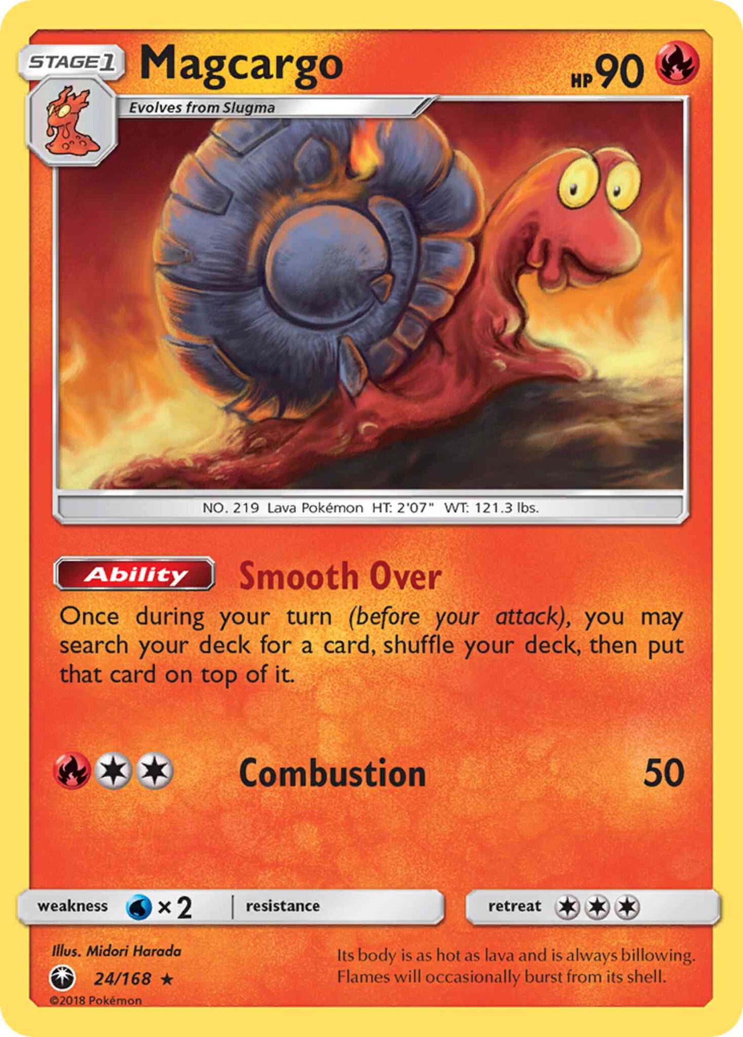 Magcargo - 24/168 - Rare [sm7-24] [Reverse Holo]