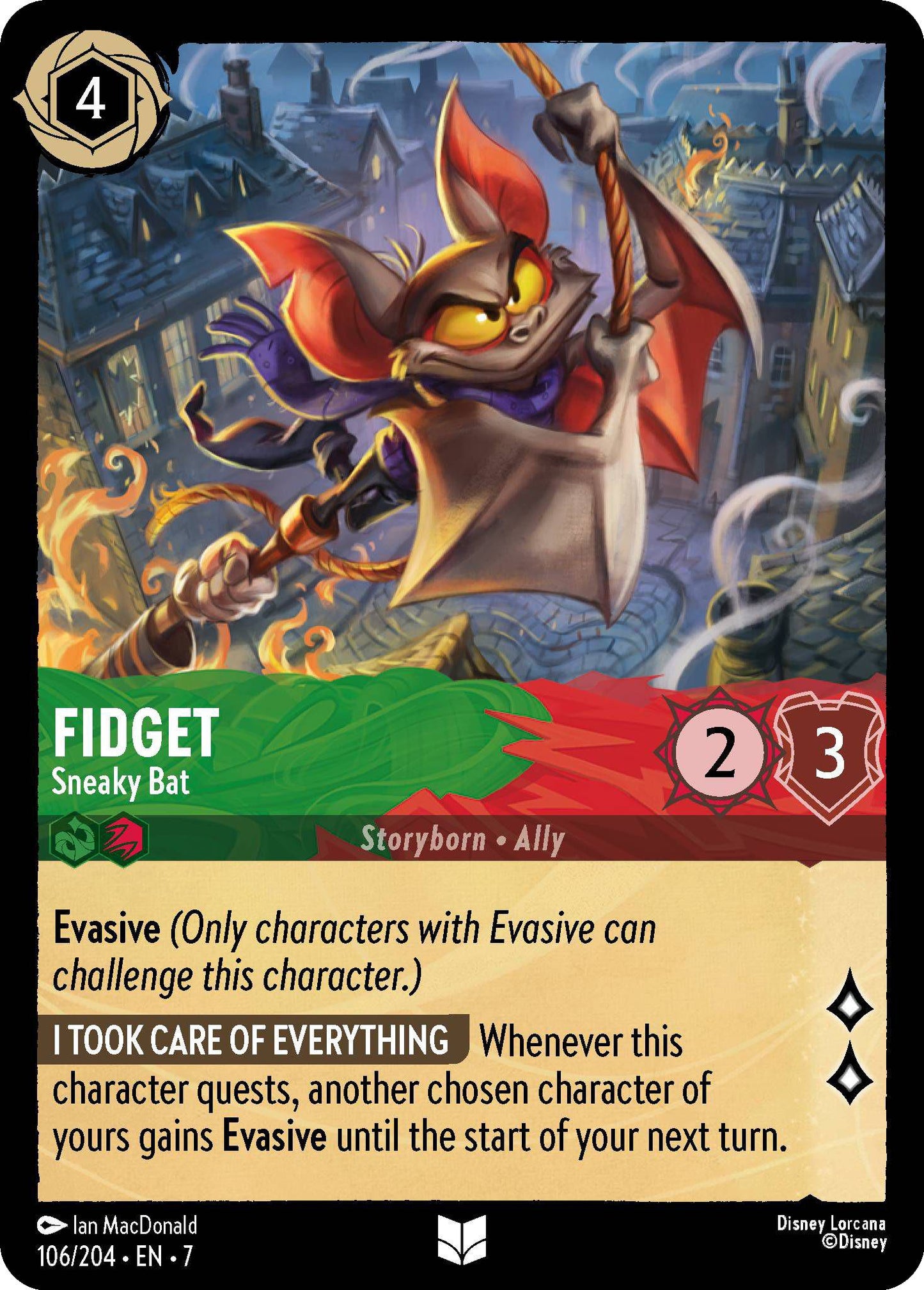Fidget - Sneaky Bat - 106/204 [Archazia's Island] [Non-Foil]