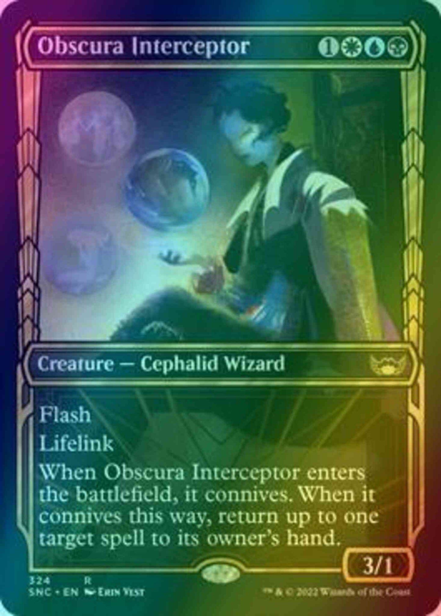 Obscura Interceptor [324] [Golden Age Showcase] [Streets of New Capenna] [Foil]