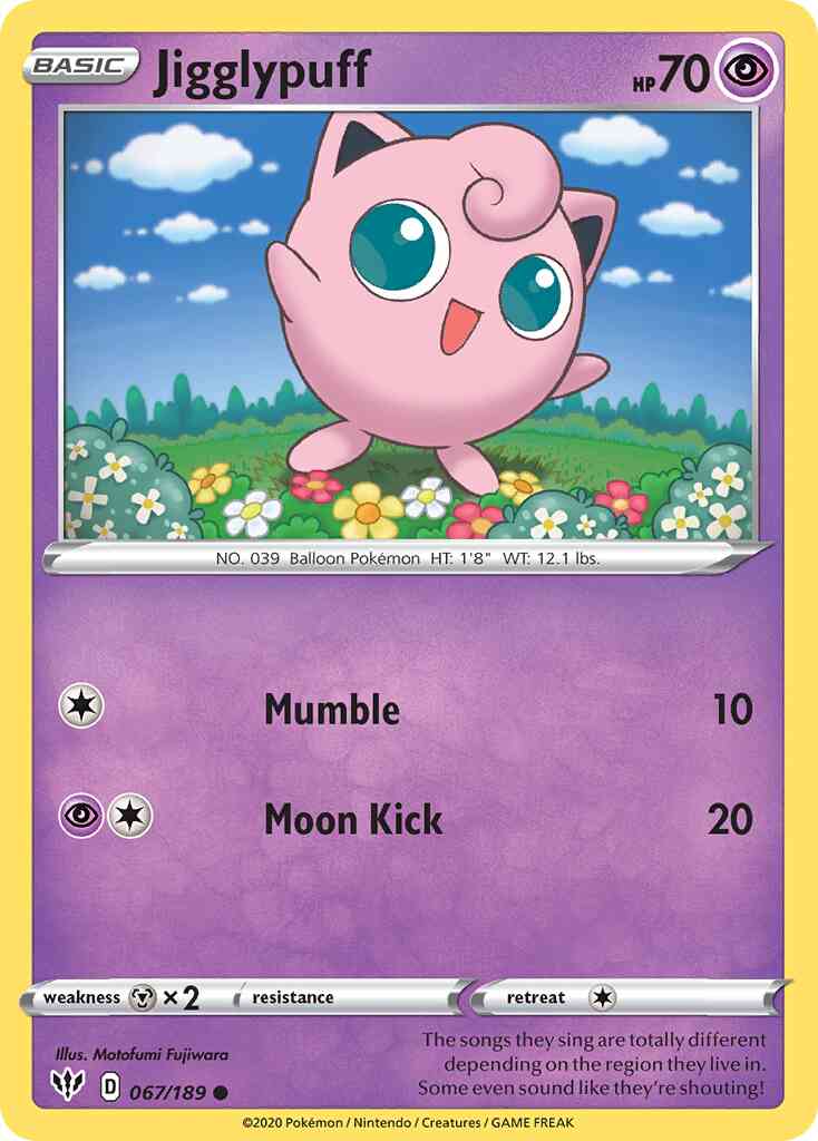 Jigglypuff - 067/189 - Common [swsh3-067] [Reverse Holo]