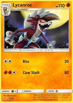 Lycanroc - 16/30 - Uncommon [SM Trainer Kit: Lycanroc and Alolan Raichu] [Non-Holo]