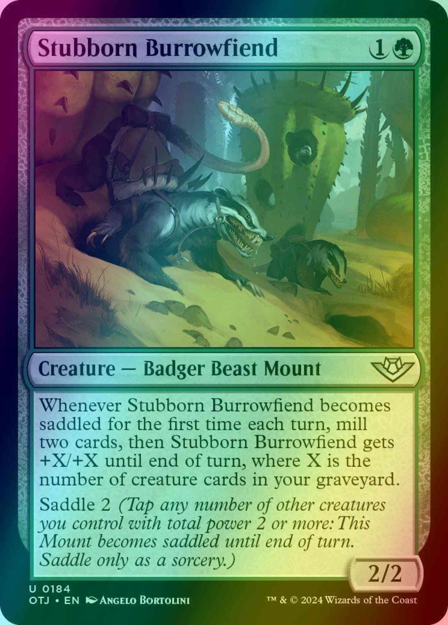 Stubborn Burrowfiend [184] [Outlaws of Thunder Junction] [Foil]