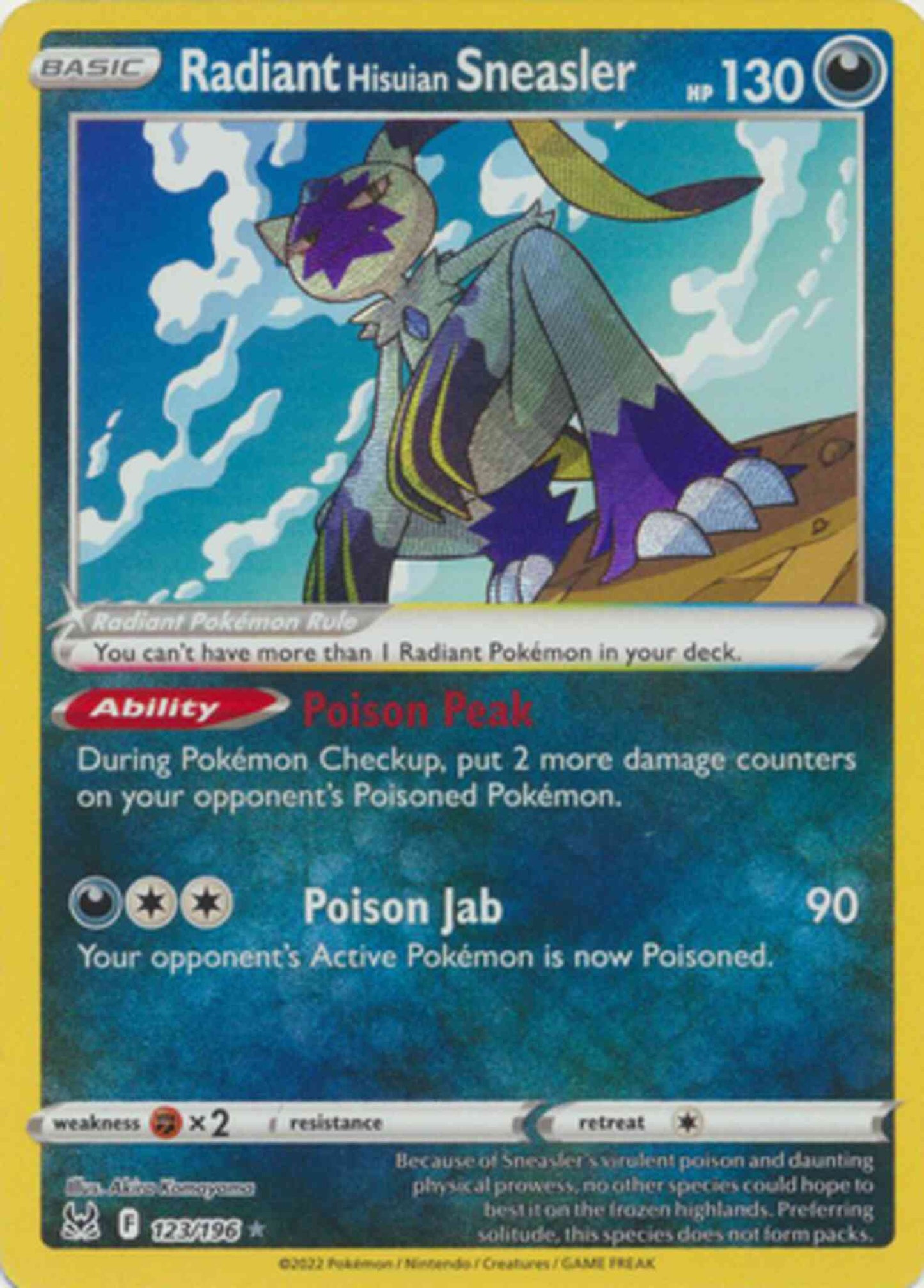 Radiant Hisuian Sneasler - 123/196 - Radiant Rare [swsh11-123] [Holo]