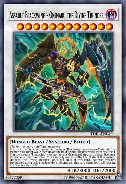 Assault Blackwing - Onimaru the Divine Thunder - TDIL-EN049 - Super Rare - Unlimited