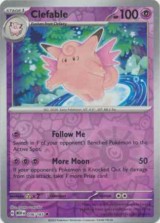 Clefable - 036/165 - Uncommon [sv035-036] [Reverse Holo]