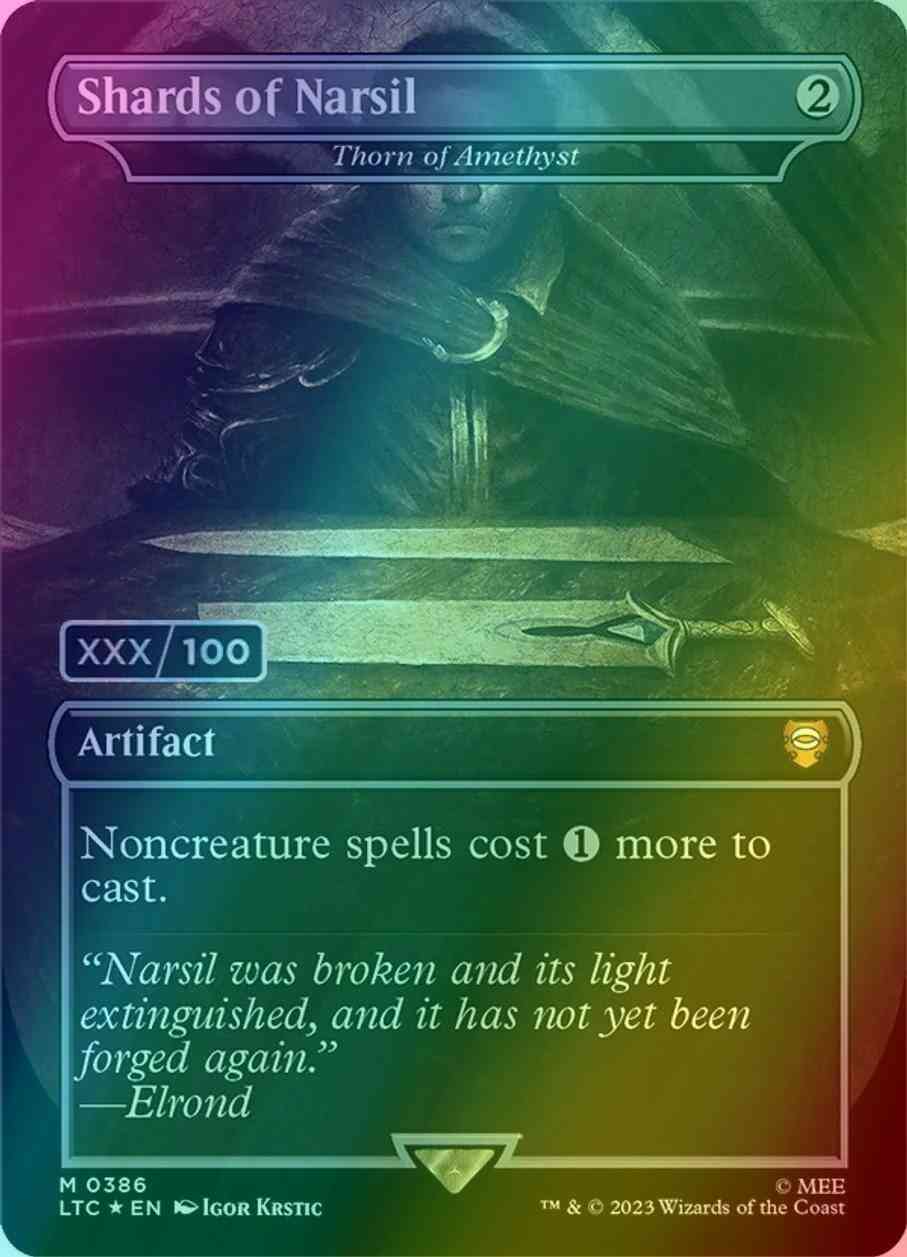 Shards of Narsil - Thorn of Amethyst - Serial Numbered [386z] [Borderless] [Realms and Relics] [The Lord of the Rings: Tales of Middle-earth: Commander] [Foil]