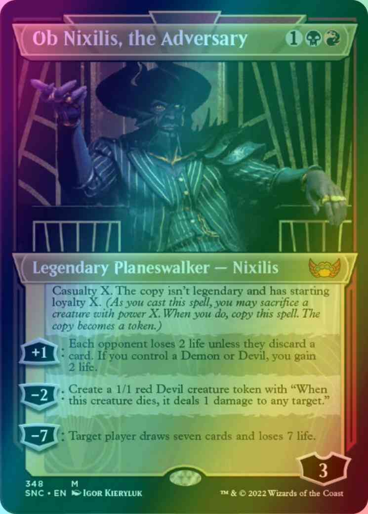 Ob Nixilis, the Adversary [348] [Art Deco Showcase] [Streets of New Capenna] [Foil]