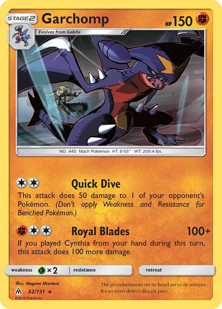 Garchomp - 62/131 - Rare Holo [sm6-62] [Reverse Holo]