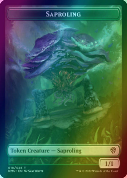 Merfolk Token (05) // Saproling Token (18) [DMC/DMU Set Symbol] [Dominaria United: Tokens] [Foil]